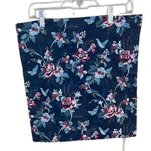 NWT Vera Bradley Decorative Throw Pillow Cover Navy Rose Toile Floral Retired